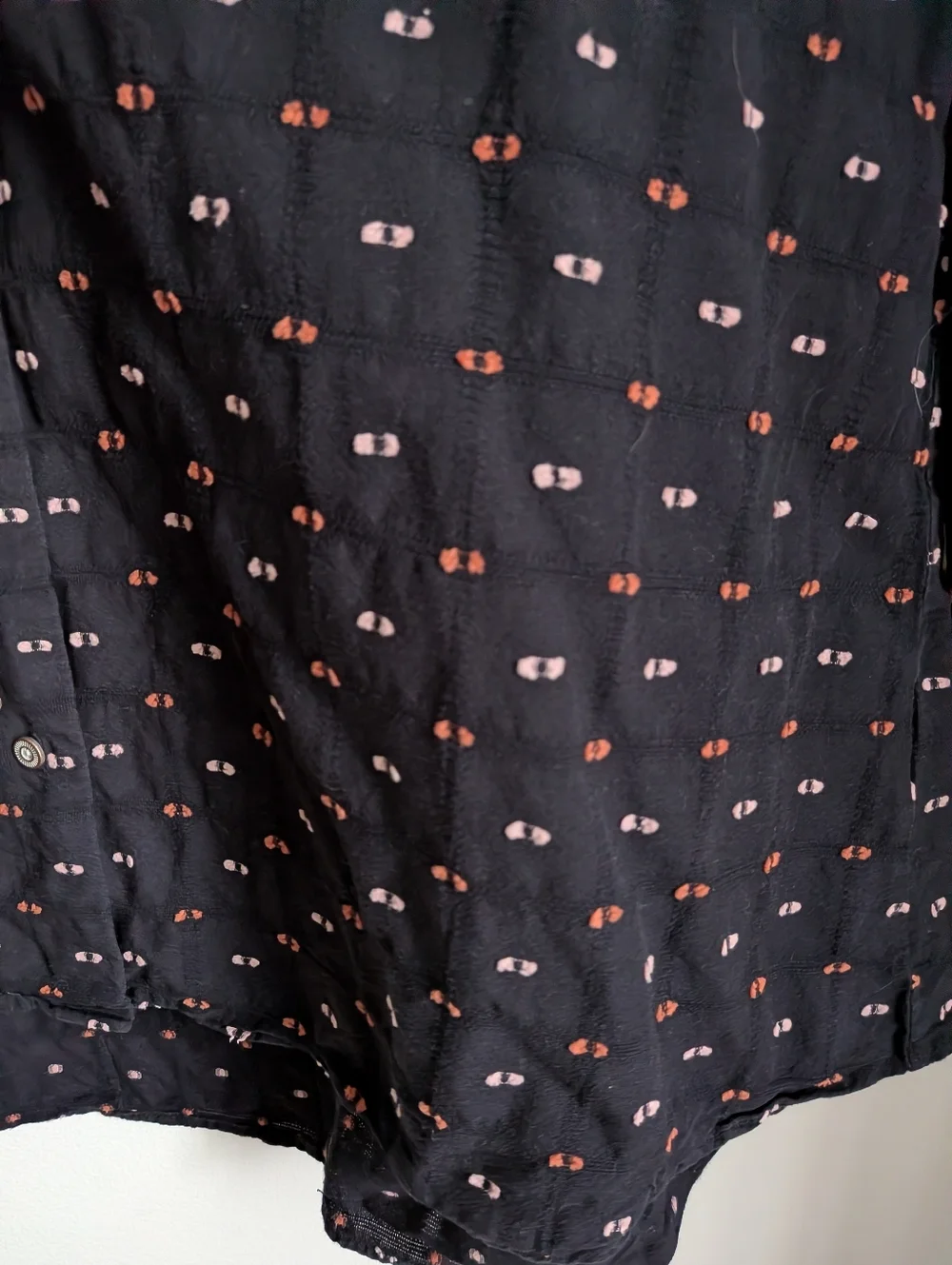 MALOJA Black Dots Cotton Casual Oversized Contemporary Button Front Shirt Large - Picture 4 of 12